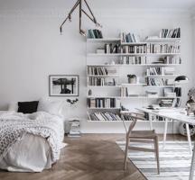 Sovrum och studera i samma utrymme: 9 idéer som ska låna.
